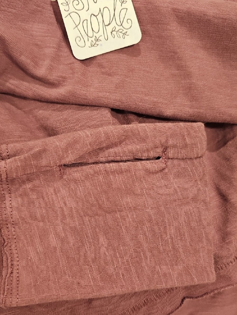 Free People Arden Crew Neck Tee in Plum; NWT; Size LARGE - Picture 8 of 8